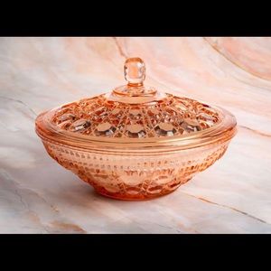 Indiana Glass Pink Windsor Covered Dish